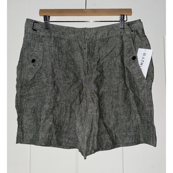 Athleta Voyager Linen Shorts Women 16 Summer Beach Vacation Travel NEW‎ - Picture 1 of 9